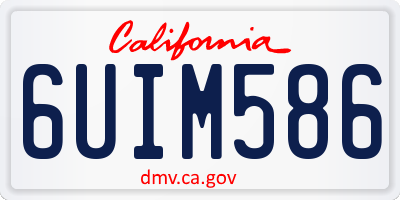 CA license plate 6UIM586
