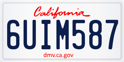 CA license plate 6UIM587
