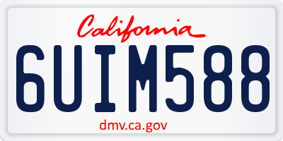 CA license plate 6UIM588