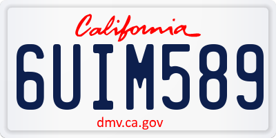 CA license plate 6UIM589