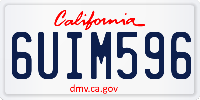 CA license plate 6UIM596