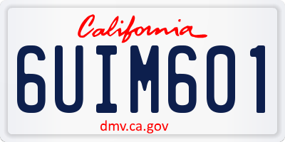 CA license plate 6UIM601