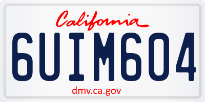 CA license plate 6UIM604