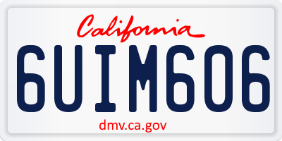 CA license plate 6UIM606