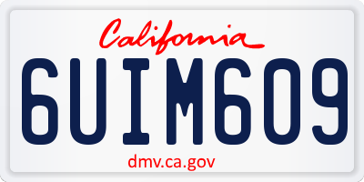 CA license plate 6UIM609