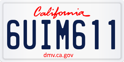 CA license plate 6UIM611