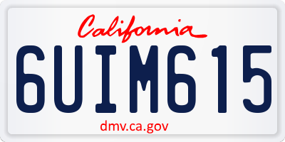 CA license plate 6UIM615