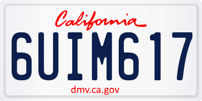 CA license plate 6UIM617