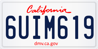 CA license plate 6UIM619