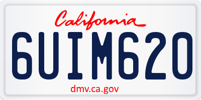 CA license plate 6UIM620