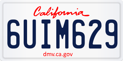 CA license plate 6UIM629