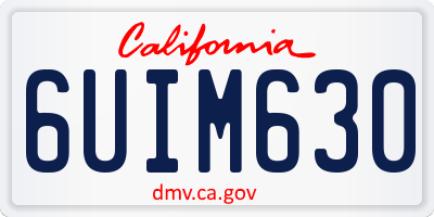 CA license plate 6UIM630