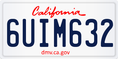 CA license plate 6UIM632
