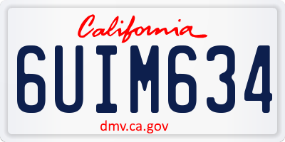 CA license plate 6UIM634