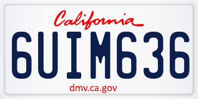 CA license plate 6UIM636