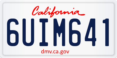CA license plate 6UIM641