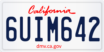 CA license plate 6UIM642