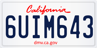 CA license plate 6UIM643
