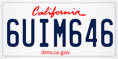 CA license plate 6UIM646