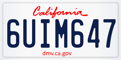 CA license plate 6UIM647