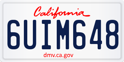 CA license plate 6UIM648