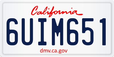 CA license plate 6UIM651