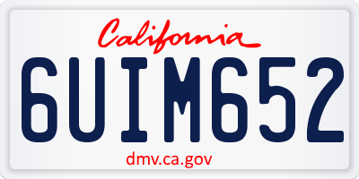 CA license plate 6UIM652