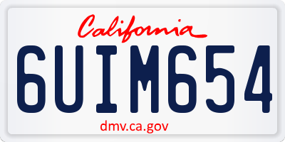 CA license plate 6UIM654