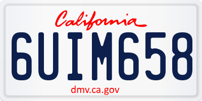 CA license plate 6UIM658