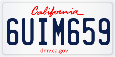 CA license plate 6UIM659