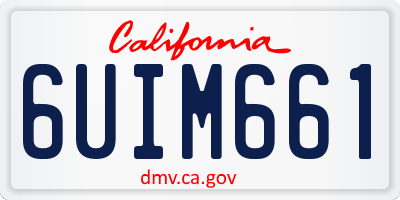 CA license plate 6UIM661