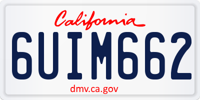 CA license plate 6UIM662