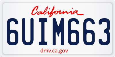 CA license plate 6UIM663