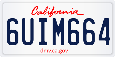 CA license plate 6UIM664