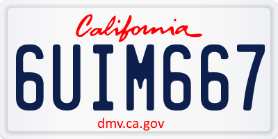 CA license plate 6UIM667