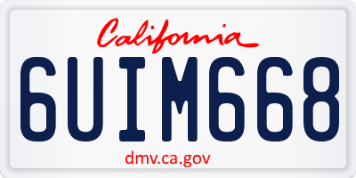 CA license plate 6UIM668
