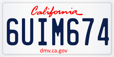 CA license plate 6UIM674