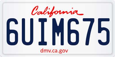 CA license plate 6UIM675