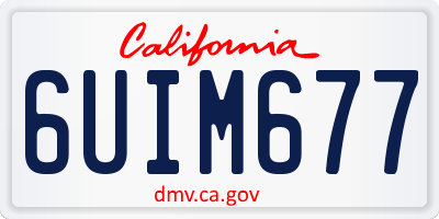 CA license plate 6UIM677
