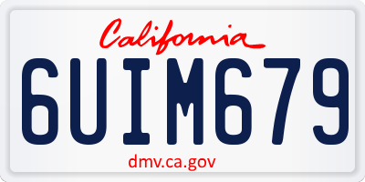 CA license plate 6UIM679