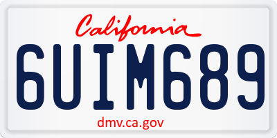 CA license plate 6UIM689