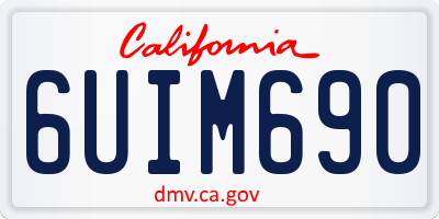 CA license plate 6UIM690