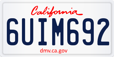 CA license plate 6UIM692