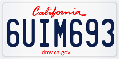 CA license plate 6UIM693