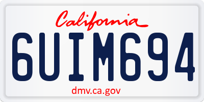 CA license plate 6UIM694