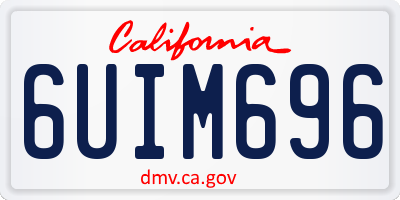CA license plate 6UIM696