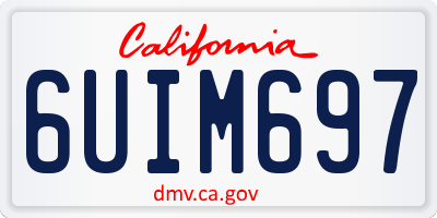 CA license plate 6UIM697