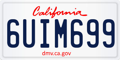 CA license plate 6UIM699