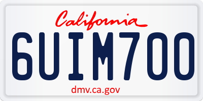 CA license plate 6UIM700