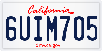 CA license plate 6UIM705